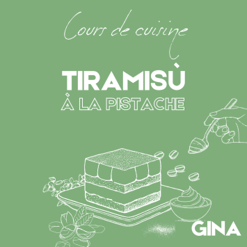 Cours de cuisine Tiramisù pistache - format carré